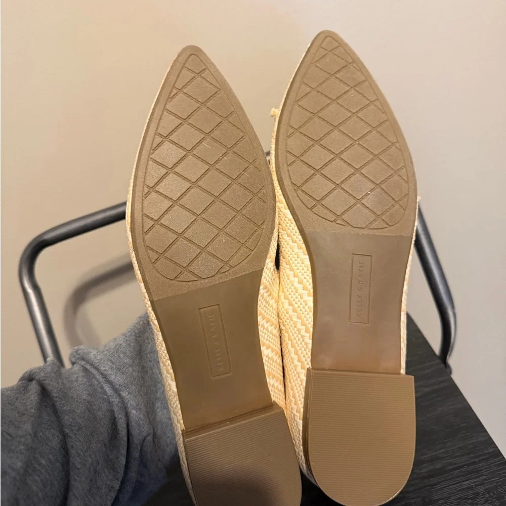 Kelly & Katie Abby Woven Pointed Toe Ballet Flats Bow Tan Beige 11M - Picture 10 of 13